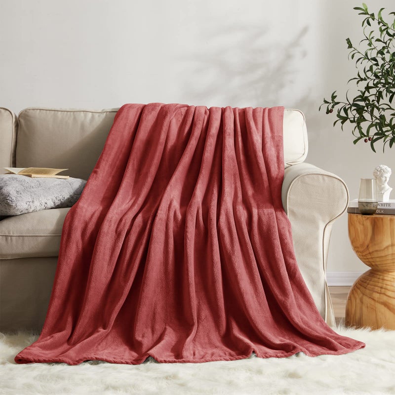 KMUSET Fleece Blanket Throw Size Coral Lightweight Super Soft Cozy Luxury Bed Blanket Microfiber - Image 5